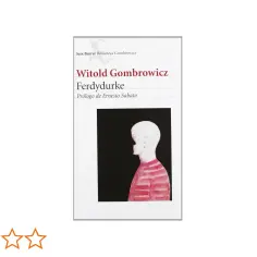 Okładka "Ferdydurke" Witolda Gombrowicza. Ilustracja przedstawia profil młodej osoby w pasiastej koszulce, symbolizującej formę, która narzuca się człowiekowi.