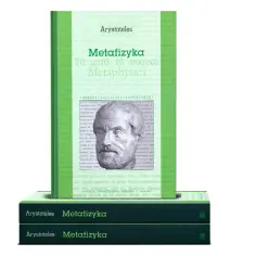 Okładka książki "Metafizyka" Arystotelesa. Co to jest metafizyka? Dwie identyczne książki ułożone jedna na drugiej.