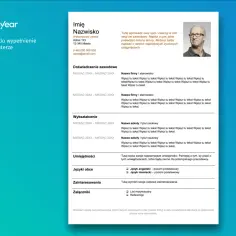 Puste CV do wypełnienia na komputerze, idealne, by dowiedzieć się, jak zrobić CV w Wordzie. Zawiera sekcje: dane, doświadczenie, wykształcenie, umiejętności i zainteresowania.