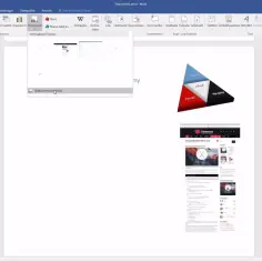 Jak wkleić zdjęcie do Worda? Wybierz "Zrzut ekranu" z menu "Wstaw", a następnie "Wycinanie zawartości ekranu".