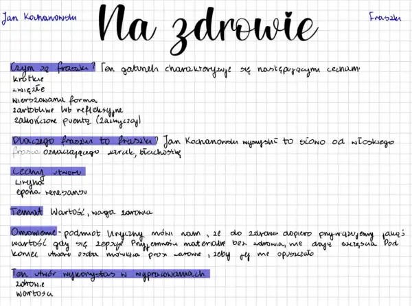 Na zdrowie Kochanowskiego: tekst, analiza i ponadczasowe przesłanie