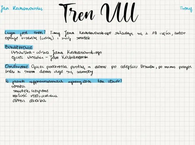 Tren VIII Kochanowskiego: Analiza, interpretacja i znaczenie